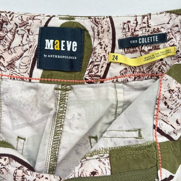 Anthropologie Maeve Women’s 24 The Colette Cropped Wide-Leg Pants Letters Print - Picture 5 of 13